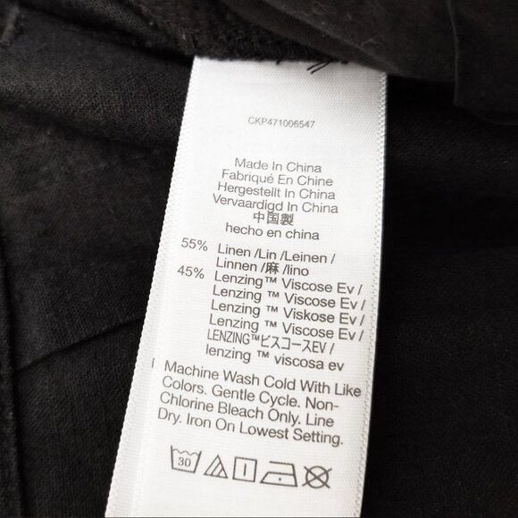 Madewell Wide Leg Cargo Pocket Pants High Waist Linen Blend Black Size 6 $98 - Picture 9 of 16